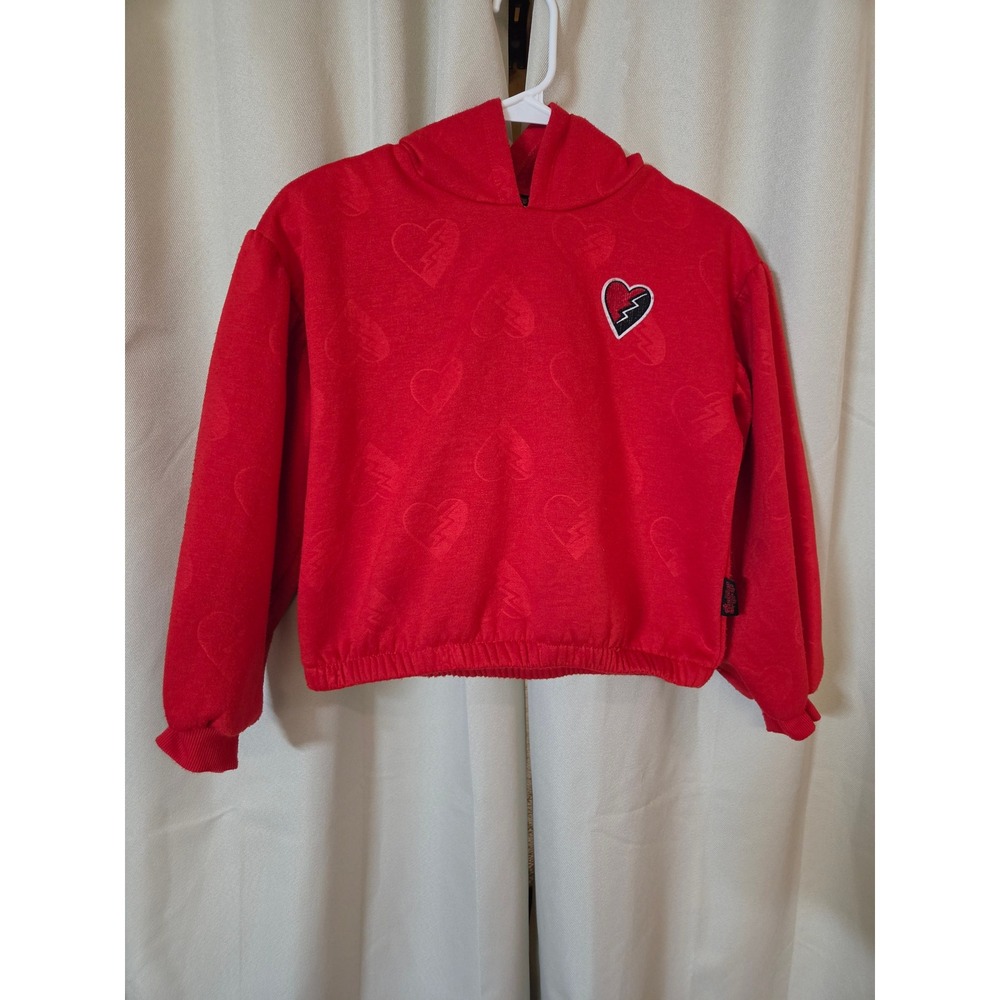 Disney Descendants The Rise of Red Girls Red Embossed Heart Hoodie L 10/12